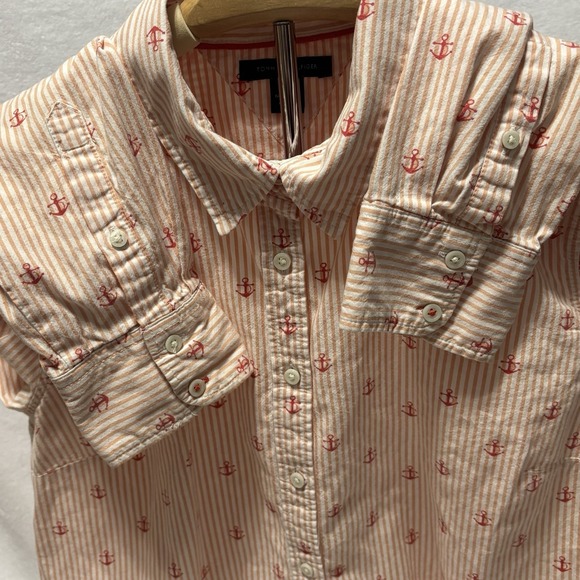 Tommy Hilfiger Women's Anchor Shirt Pink Stripes Nautical Boat Pattern Size Lg - Picture 11 of 13